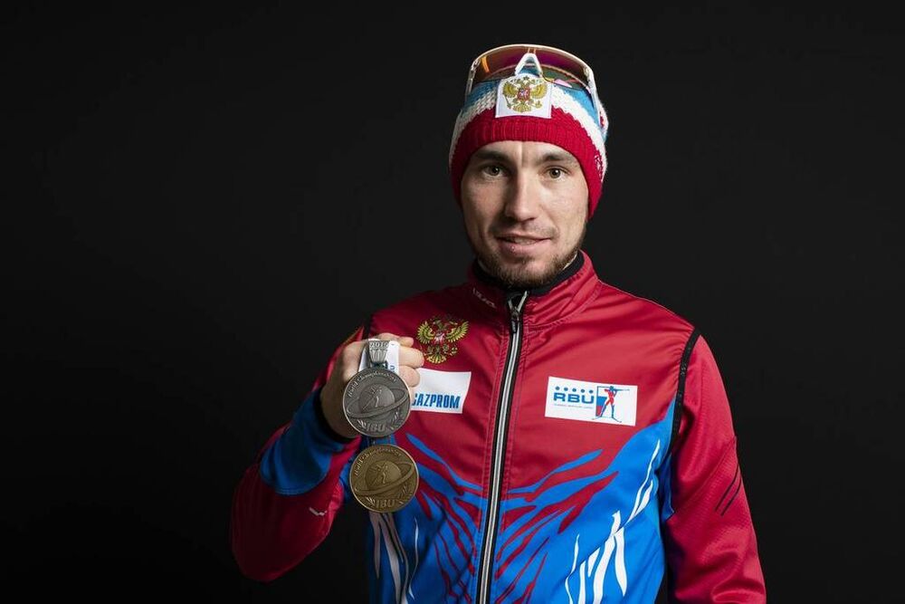16.03.2019, Oestersund, Sweden (SWE):Alexander Loginov (RUS) - IBU world championships biathlon, medals, Oestersund (SWE). www.nordicfocus.com. © Manzoni/NordicFocus. Every downloaded picture is fee-liable.