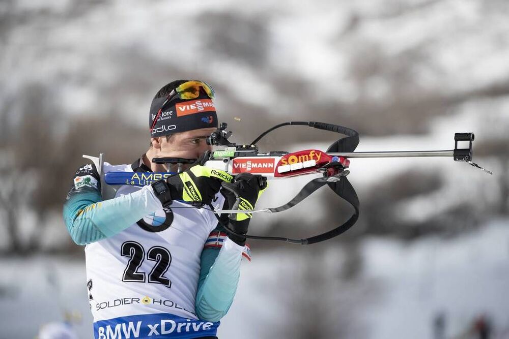 15.02.2019, Soldier Hollow, United States of America (USA):Quentin Fillon Maillet (FRA) -  IBU world cup biathlon, sprint men, Soldier Hollow (USA). www.nordicfocus.com. © Manzoni/NordicFocus. Every downloaded picture is fee-liable.