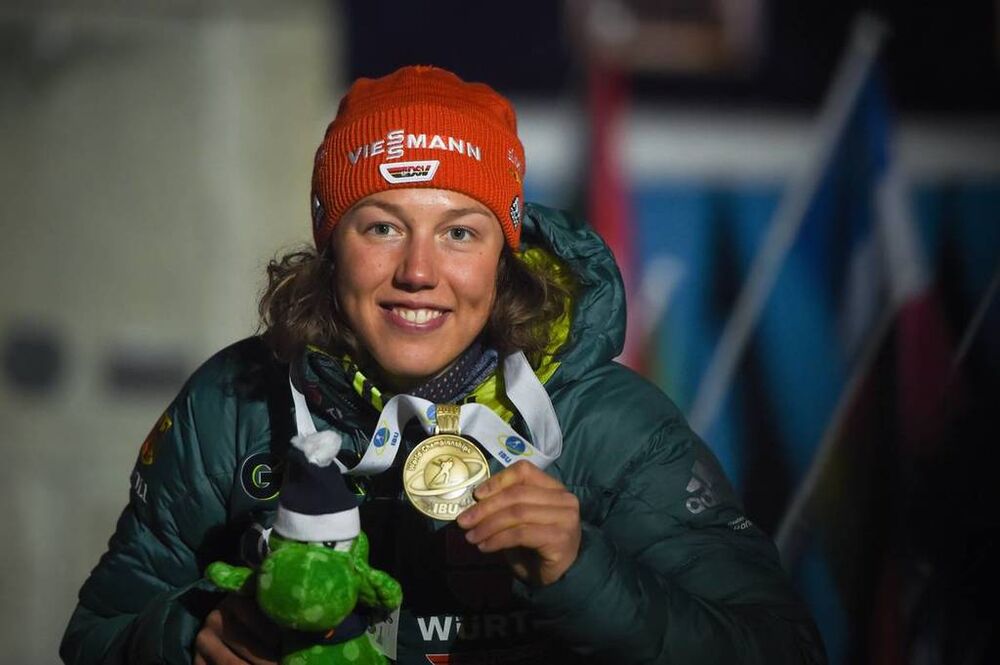 08.03.2019, Oestersund, Sweden (SWE):Laura Dahlmeier (GER) - IBU world championships biathlon, medals, Oestersund (SWE). www.nordicfocus.com. © Tumashov/NordicFocus. Every downloaded picture is fee-liable.