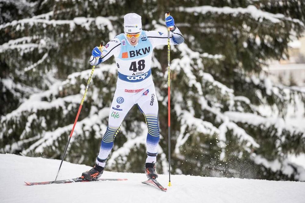 16.12.2018, Davos, Switzerland (SUI):Calle Halfvarsson (SWE) - FIS world cup cross-country, 15km men, Davos (SUI). www.nordicfocus.com. © Modica/NordicFocus. Every downloaded picture is fee-liable.