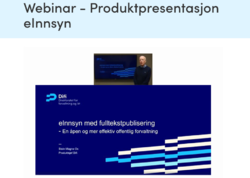 Se produktsjef Stein Magne Os gi en produktpresentasjon av eInnsyn