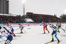 NordicFocus 16.03.2019, Oestersund, Sweden (SWE):Anton Smolski (BLR), Christian Gow (CAN), Krasimir Anev (BUL), Michal Sima (SVK), Florent Claude (BEL) - IBU world championships biathlon, relay men, Oestersund (SWE). www.nordicfocus.com. © Tumashov/NordicFocus. Eve
