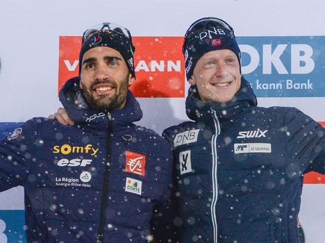NordicFocus 22.03.2018, Tyumen, Russia (RUS):Martin Fourcade (FRA), Johannes Thingnes Boe (NOR) - IBU world cup biathlon, cups, Tyumen (RUS). www.nordicfocus.com. © Tumashov/NordicFocus. Every downloaded picture is fee-liable.