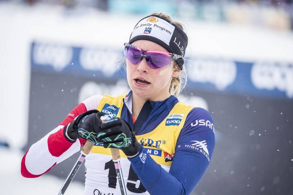 22.03.2019, Quebec, Canada (CAN):Jessica Diggins (USA) - FIS world cup cross-country, individual sprint, Quebec (CAN). www.nordicfocus.com. © Modica/NordicFocus. Every downloaded picture is fee-liable.