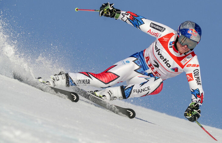 15 February 2019, Sweden, Are: Alpine skiing, world championship, giant slalom, men: Alexis Pinturault from France in the 1st round on the course. Photo: Michael Kappeler/dpa (MaxPPP TagID: dpaphotosthree732316.jpg) [Photo via MaxPPP]