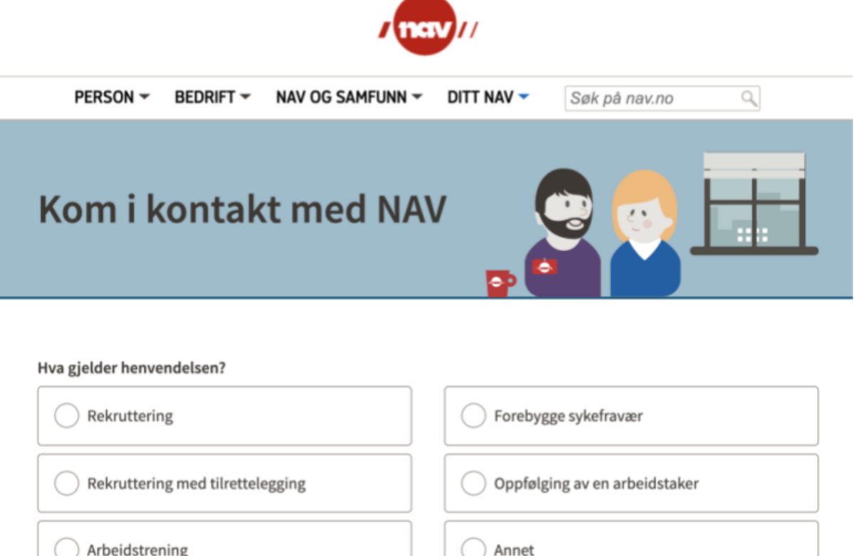 Fra Navs kontaktskjema