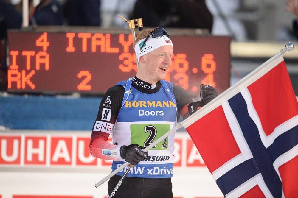 14.03.2019, Oestersund, Sweden (SWE):Johannes Thingnes Boe (NOR) - IBU world championships biathlon, single mixed relay, Oestersund (SWE). www.nordicfocus.com. © Tumashov/NordicFocus. Every downloaded picture is fee-liable.