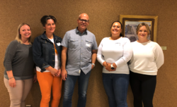 Fra venstre; Susanne Hansen (Gjerdrum), Heidi Elton (Gjerdrum), Erik Hole (Kongsberg), Ine Olsen (Kongsberg Brann og Redning) og Siren Gaden Rossemyr (Gjøvikregionen helse- og miljøtilsyn IKS).