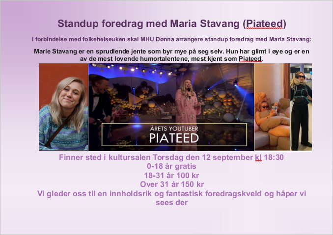 Plakat arrangement i folkehelse Uka