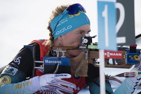 NordicFocus 16.12.2018, Hochfilzen, Austria (AUT):Anais Bescond (FRA) - IBU world cup biathlon, relay women, Hochfilzen (AUT). www.nordicfocus.com. © Manzoni/NordicFocus. Every downloaded picture is fee-liable.