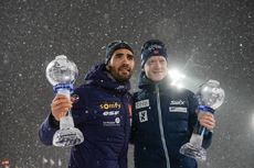 NordicFocus 22.03.2018, Tyumen, Russia (RUS):Johannes Thingnes Boe (NOR), Martin Fourcade (FRA) - IBU world cup biathlon, cups, Tyumen (RUS). www.nordicfocus.com. © Tumashov/NordicFocus. Every downloaded picture is fee-liable.