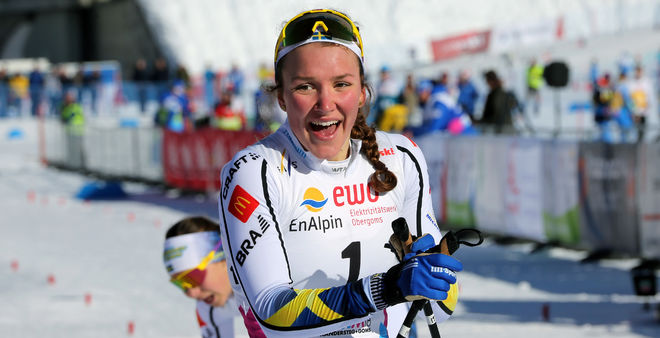 MOA LUNDGREN kan mer än att åka snabbt på skidor. I helgen blev hon tvåa på SM i terränglöpning hemma i Umeå. Foto/rights: KJELL-ERIK KRISTIANSEN/kekstock.com