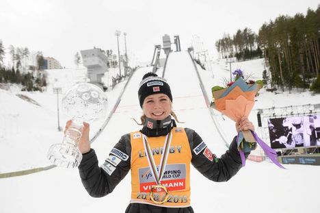 NordicFocus 24.03.2019, Chaikovsky, Russia (RUS):Maren Lundby (NOR) - FIS world cup ski jumping ladies, cups, Chaikovsky (RUS). www.nordicfocus.com. © Tumashov/NordicFocus. Every downloaded picture is fee-liable.