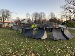 Pumptrackbanen flyttes til baksiden av rådhuset Pumptrackbanen flyttes til baksiden av rådhuset