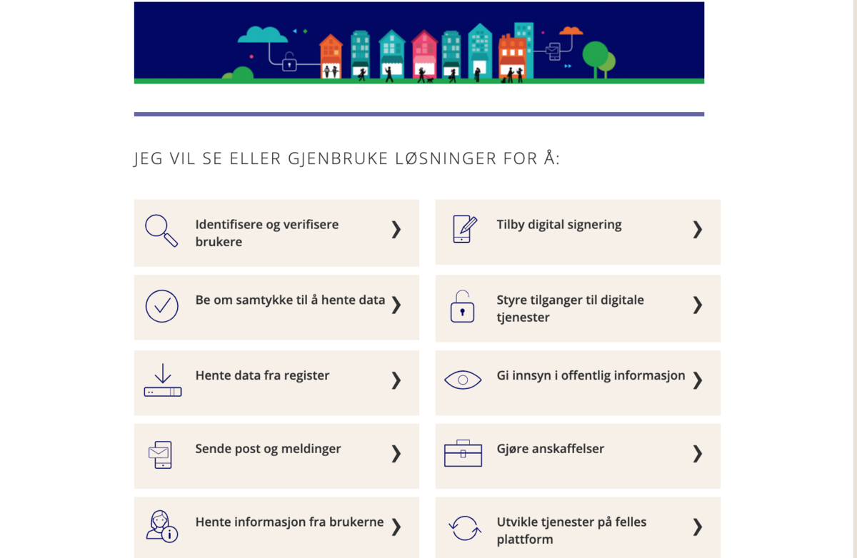 Digitale fellesløsninger. Fra Difis nettsted.