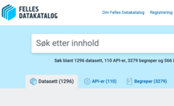 Illustrasjonsbilde. Utsnitt fra nettstedet for Felles datakatalog.