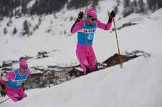 NordicFocus 30.11.2018, Livigno, Italy (ITA):Jan Srail (CZE), Alexis Jeannerod (FRA), (l-r) - Visma Ski Classics La Sgambeda, Pro Team Prologue, Livigno (ITA). www.nordicfocus.com. © Rauschendorfer/NordicFocus. Every downloaded picture is fee-liable.