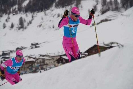 NordicFocus 30.11.2018, Livigno, Italy (ITA):Jan Srail (CZE), Alexis Jeannerod (FRA), (l-r) - Visma Ski Classics La Sgambeda, Pro Team Prologue, Livigno (ITA). www.nordicfocus.com. © Rauschendorfer/NordicFocus. Every downloaded picture is fee-liable.