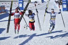 NordicFocus 10.03.2019, Oslo, Norway (NOR):Natalia Nepryaeva (RUS), Therese Johaug (NOR), Ebba Andersson (SWE) - FIS world cup cross-country, mass women, Oslo (NOR). www.nordicfocus.com. © Thibaut/NordicFocus. Every downloaded picture is fee-liable.