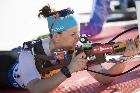 NordicFocus 21.03.2019, Oslo, Norway (NOR):Julia Simon (FRA) - IBU world cup biathlon, sprint women, Oslo (NOR). www.nordicfocus.com. © Manzoni/NordicFocus. Every downloaded picture is fee-liable.
