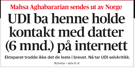 Fra forsiden av Aftenposten 09.11.19