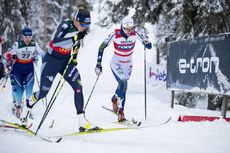 NordicFocus 29.11.2019, Ruka, Finland (FIN):Nadine Faehndrich (SUI), Stina Nilsson (SWE), (l-r) - FIS world cup cross-country, individual sprint, Ruka (FIN). www.nordicfocus.com. © Modica/NordicFocus. Every downloaded picture is fee-liable.