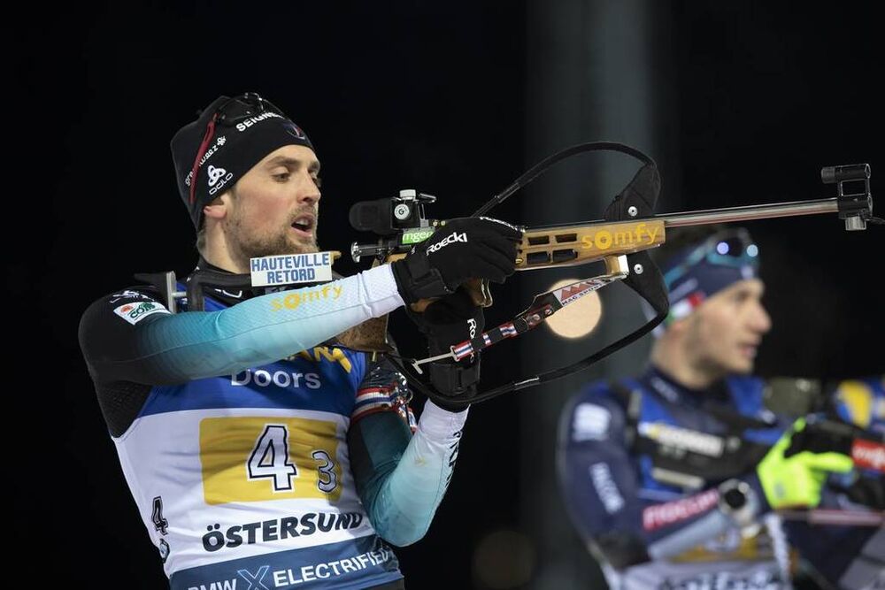 07.12.2019, Oestersund, Sweden, (SWE):Simon Desthieux (FRA) - IBU world cup biathlon, relay men, Oestersund (SWE). www.nordicfocus.com. © Manzoni/NordicFocus. Every downloaded picture is fee-liable.