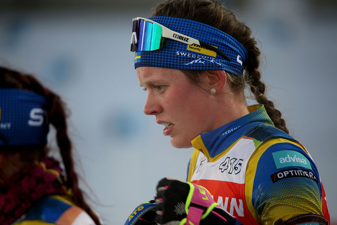 ELVIRA ÖBERG gjorde en supersträcka på stafetten i Östersund, men nu blev det två straffrundor i liggande och Sverige rasade ut ur segerkampen. Foto/rights: KJELL-ERIK KRISTIANSEN/kekstock.com