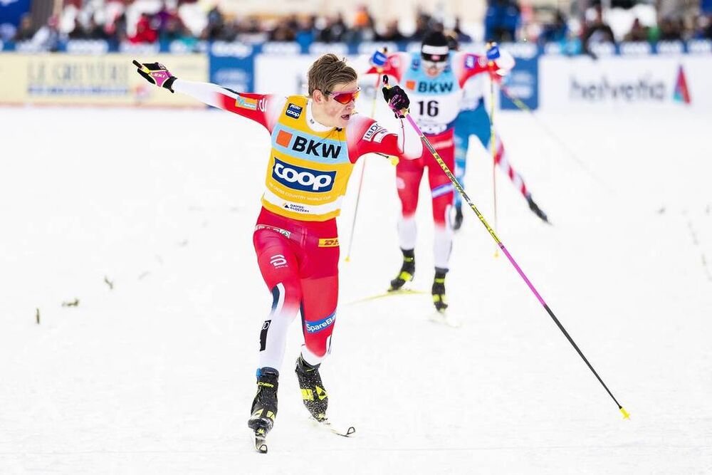14.12.2019, Davos, Switzerland (SUI):Johannes Hoesflot Klaebo (NOR) - FIS world cup cross-country, individual sprint, Davos (SUI). www.nordicfocus.com. © Modica/NordicFocus. Every downloaded picture is fee-liable.