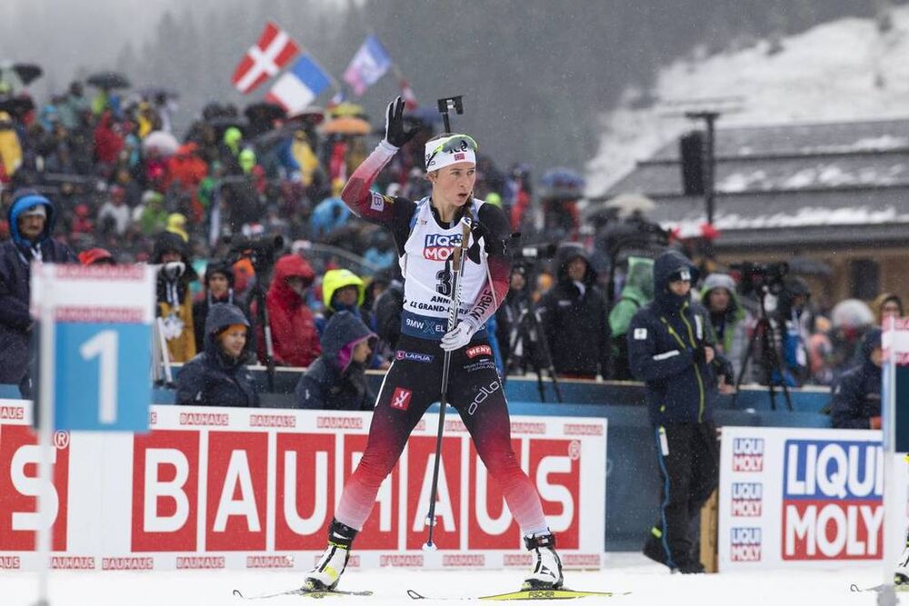 22.12.2019, Annecy-Le Grand Bornand, France (FRA):Tiril Eckhoff (NOR) -  IBU world cup biathlon, mass women, Annecy-Le Grand Bornand (FRA). www.nordicfocus.com. © Manzoni/NordicFocus. Every downloaded picture is fee-liable.