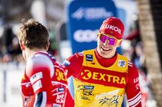 NordicFocus 04.01.2020, Val di Fiemme, Italy (ITA):Johannes Hoesflot Klaebo (NOR), Alexander Bolshunov (RUS), (l-r) - FIS world cup cross-country, tour de ski, individual sprint, Val di Fiemme (ITA). www.nordicfocus.com. © Modica/NordicFocus. Every downloaded pict