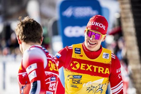 NordicFocus 04.01.2020, Val di Fiemme, Italy (ITA):Johannes Hoesflot Klaebo (NOR), Alexander Bolshunov (RUS), (l-r) - FIS world cup cross-country, tour de ski, individual sprint, Val di Fiemme (ITA). www.nordicfocus.com. © Modica/NordicFocus. Every downloaded pict