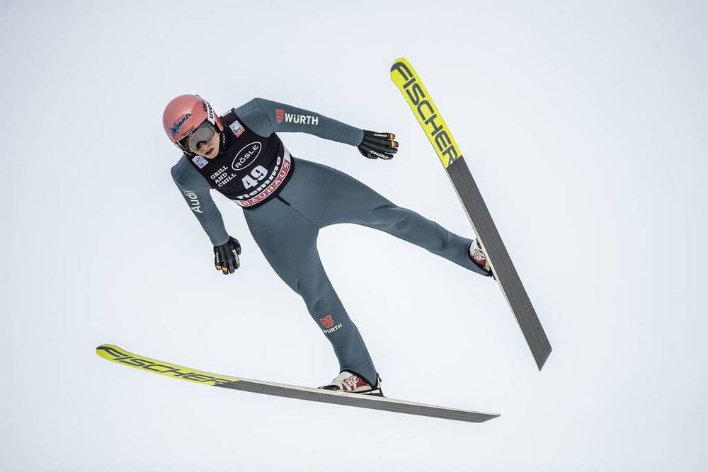11.01.2020, Val di Fiemme, Italy (ITA):Karl Geiger (GER) - FIS world cup ski jumping, individual HS135, Val di Fiemme (ITA). www.nordicfocus.com. © Modica/NordicFocus. Every downloaded picture is fee-liable.