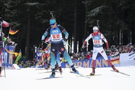 NordicFocus 11.01.2020, Oberhof, Germany (GER):Julia Simon (FRA), Monika Hojnisz-Starega (POL), (l-r) - IBU world cup biathlon, relay women, Oberhof (GER). www.nordicfocus.com. © Manzoni/NordicFocus. Every downloaded picture is fee-liable.
