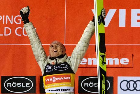 NordicFocus 11.01.2020, Val di Fiemme, Italy (ITA):Karl Geiger (GER) - FIS world cup ski jumping, individual HS104, Val di Fiemme (ITA). www.nordicfocus.com. © Volk/NordicFocus. Every downloaded picture is fee-liable.