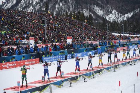 NordicFocus 20.01.2019, Ruhpolding, Germany (GER):Dorothea Wierer (ITA), Lena Haecki (SUI), Anais Chevalier (FRA), Marte Roeiseland (Olsbu), Susan Dunklee (USA), Ingrid Landmark Tandrevold (NOR), Linn Persson (SWE), Lisa Theresa Hauser (AUT) - IBU world cup biathlo