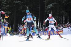 NordicFocus 11.01.2020, Oberhof, Germany (GER):Julia Simon (FRA), Monika Hojnisz-Starega (POL), (l-r) - IBU world cup biathlon, relay women, Oberhof (GER). www.nordicfocus.com. © Manzoni/NordicFocus. Every downloaded picture is fee-liable.