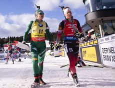 NordicFocus 23.03.2019, Oslo, Norway (NOR):Dorothea Wierer (ITA), Tiril Eckhoff (NOR), (l-r) - IBU world cup biathlon, pursuit women, Oslo (NOR). www.nordicfocus.com. © Manzoni/NordicFocus. Every downloaded picture is fee-liable.