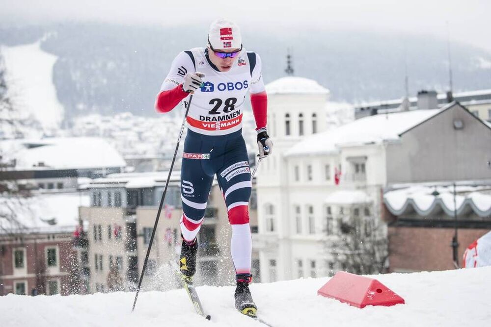07.03.2018, Drammen, Norway (NOR):Fredrik Riseth (NOR) - FIS world cup cross-country, individual sprint, Drammen (NOR). www.nordicfocus.com. © Modica/NordicFocus. Every downloaded picture is fee-liable.