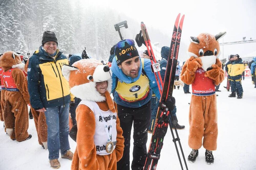 19.01.2020, Ruhpolding, Germany (GER):Martin Fourcade (FRA) -  IBU world cup biathlon, pursuit men, Ruhpolding (GER). www.nordicfocus.com. © Tumashov/NordicFocus. Every downloaded picture is fee-liable.