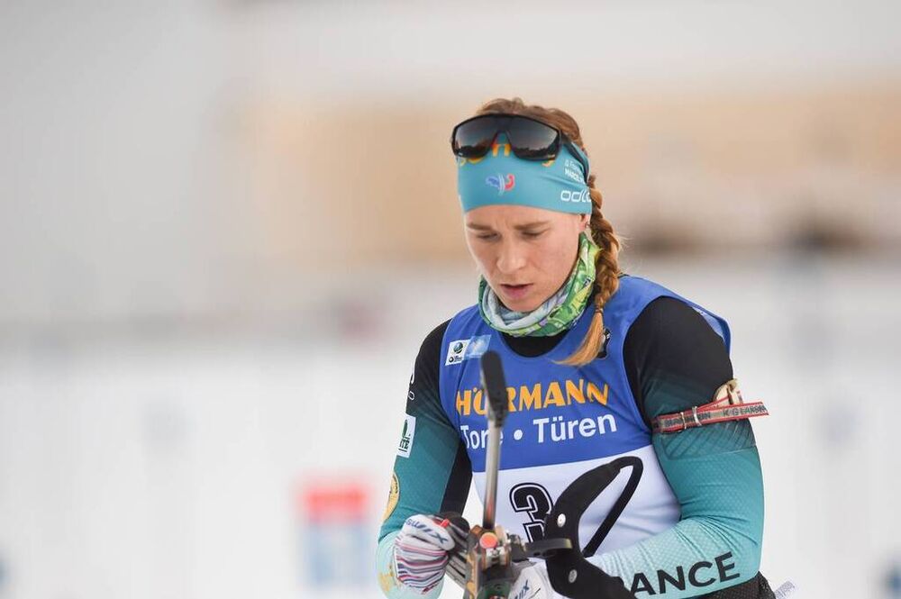 15.01.2020, Ruhpolding, Germany (GER):Anais Bescond (FRA) -  IBU world cup biathlon, sprint women, Ruhpolding (GER). www.nordicfocus.com. © Tumashov/NordicFocus. Every downloaded picture is fee-liable.