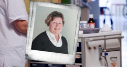 Elin Hegdal er spesialhjelpepleier og tillitsvalgt i hjemmetjenesten i Inderøy kommune for Fagforbundet. Privat. Illustrasjonsfoto bak: Tri Nguyen Dinh