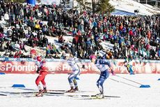 NordicFocus 16.03.2019, Falun, Sweden (SWE):Natalia Matveeva (RUS), Sophie Caldwell (USA), Ida Ingemarsdotter (SWE), (l-r) - FIS world cup cross-country, individual sprint, Falun (SWE). www.nordicfocus.com. © Modica/NordicFocus. Every downloaded picture is fee-lia