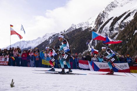 NordicFocus 26.01.2019, Antholz, Italy (ITA):Erlend Bjoentegaard (NOR), Antonin Guigonnat (FRA), Martin Fourcade (FRA), (l-r) - IBU world cup biathlon, pursuit men, Antholz (ITA). www.nordicfocus.com. © Manzoni/NordicFocus. Every downloaded picture is fee-liable.