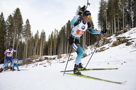 NordicFocus 25.01.2020, Pokljuka, Slovenia (SLO):Quentin Fillon Maillet (FRA) - IBU world cup biathlon, relay mixed, Pokljuka (SLO). www.nordicfocus.com. © Manzoni/NordicFocus. Every downloaded picture is fee-liable.