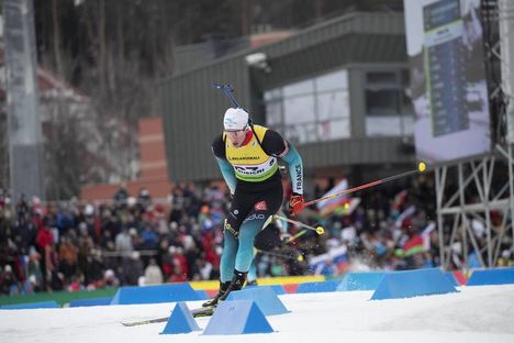 NordicFocus 23.02.2019, Minks-Raubichi, Belarus (BLR):Emilien Claude (FRA) - IBU Open European championships biathlon, sprint men, Minsk-Raubichi (BLR). www.nordicfocus.com. © Manzoni/NordicFocus. Every downloaded picture is fee-liable.