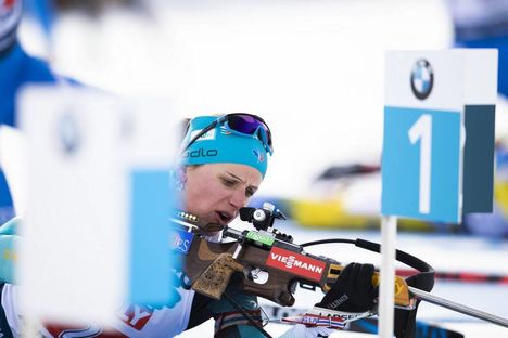 NordicFocus 13.02.2020, Antholz, Italy (ITA):Julia Simon (FRA) - IBU World Championships Biathlon, relay mixed, Antholz (ITA). www.nordicfocus.com. © Manzoni/NordicFocus. Every downloaded picture is fee-liable.