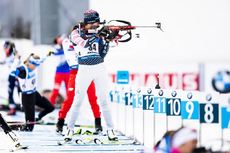 NordicFocus 14.02.2020, Antholz, Italy (ITA):Susan Dunklee (USA) - IBU World Championships Biathlon, sprint women, Antholz (ITA). www.nordicfocus.com. © Modica/NordicFocus. Every downloaded picture is fee-liable.