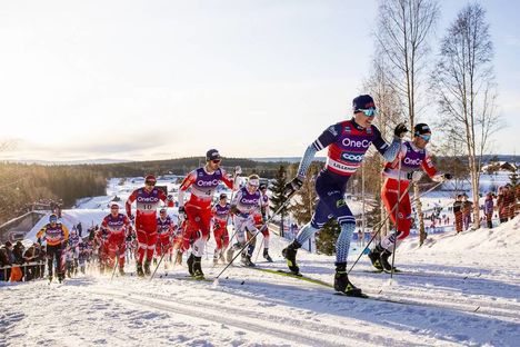 NordicFocus 07.12.2019, Lillehammer, Norway (NOR):Johannes Hoesflot Klaebo (NOR), Iivo Niskanen (FIN), Emil Iversen (NOR), Hans Christer Holund (NOR), Sjur Roethe (NOR), Alexander Bolshunov (RUS), Perttu Hyvarinen (FIN), Jens Burman (SWE), Andrey Larkov (RUS), Serge
