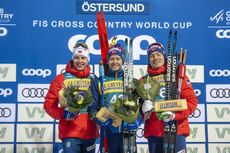 NordicFocus 15.02.2020, Oestersund, Sweden (SWE):Simen Hegstad Krueger (NOR), Sjur Roethe (NOR), Finn Haagen Krogh (NOR), (l-r) - FIS world cup cross-country, 15km men, Oestersund (SWE). www.nordicfocus.com. © Vianney THIBAUT/NordicFocus. Every downloaded picture i